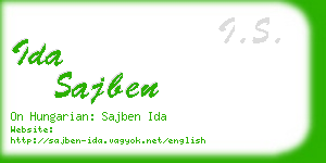 ida sajben business card